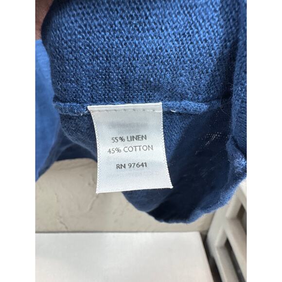 J.Jill Womens Blue Round Neck Linen Blend Knit Relaxed Pullover Sweater Size XL - Picture 5 of 6